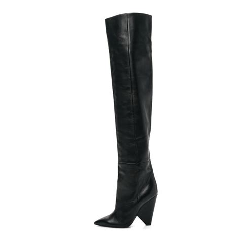 SAINT LAURENT Calfskin Niki 85 Thigh High Boots 37.5.